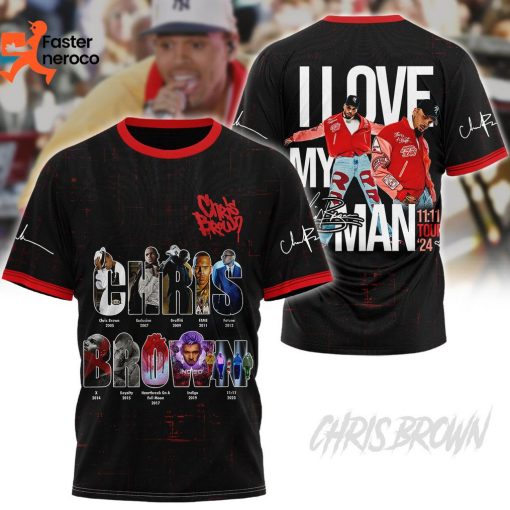 Chris Brown I Love My Man 11 11 Tour 24 Signature 3D T-Shirt