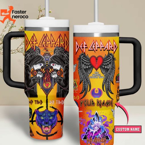 Def Leppard Tumbler With Handle And Straw