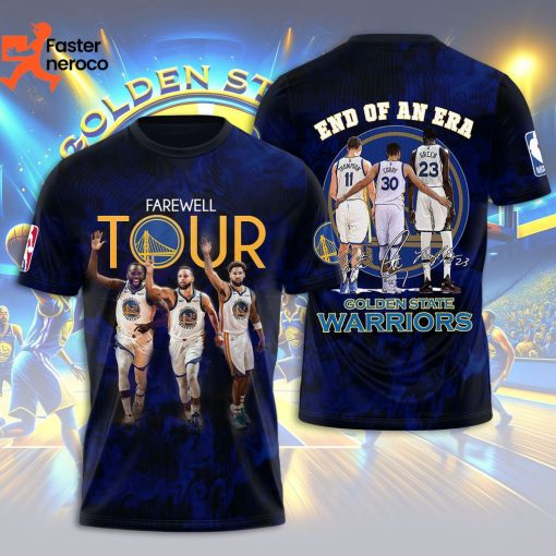 Golden State Warriors Farewell Tour End Of An Era Signature 3D T-Shirt