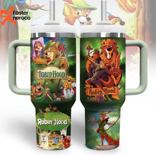 Robin Hood Design Tumbler With Handle And Straw