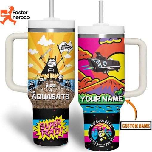 The Aquabats Super Rad Fan Group Tumbler With Handle And Straw