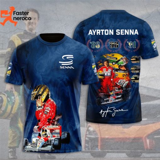 2024 Ayrton Senna F1 Signature 3D T-Shirt