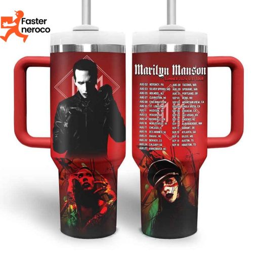 2024  Marilyn Manson Summer US Tour Tumbler With Handle And Straw