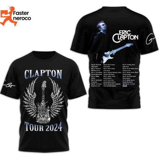 Eric Clapton Tour 2024 Signature Design Design 3D T-Shirt