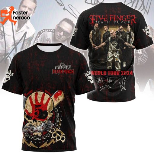 Five Finger Death Punch World Tour 2024 3D T-Shirt