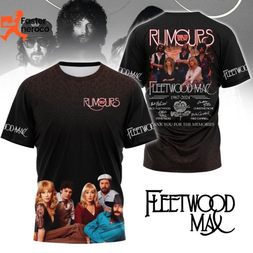 Fleetwood Mac Rumours Tribute Show 1967-2024 Signature Thank You For The Memories Design 3D T-Shirt