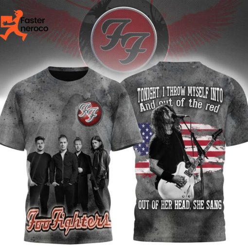 Foo Fighters – Tonight I Throw Myself Into And Out Of The Red Design 3D T-Shirt