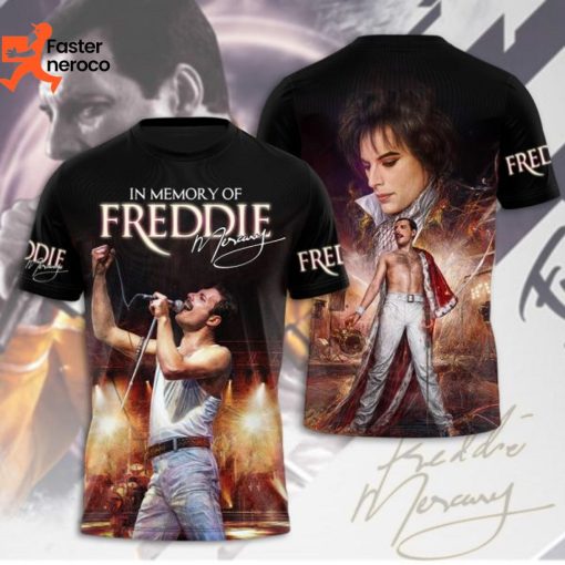 In Memory Of Freddie Mercury Signature 3D T-Shirt