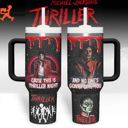 Michael Jackson Thriller Design Tumbler With Handle And Straw