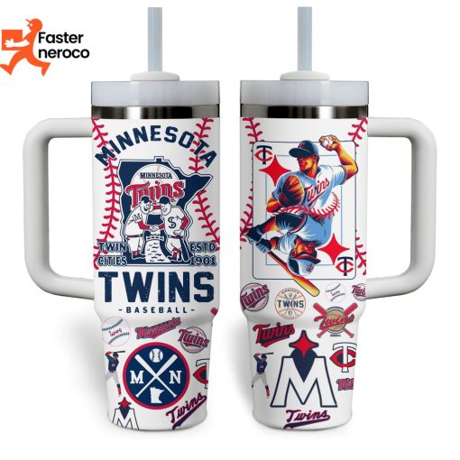 Minnesota Twins Baseball Tumbler With Handle And Straw