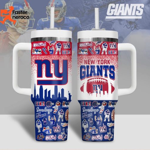 New York Giants – Let James Cook Design Tumbler With Handle And Straw