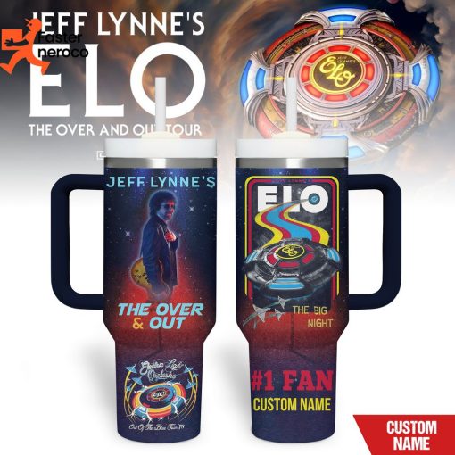 Personalized Jeff Lynne The Over And Out Design Tumbler With Handle And Straw