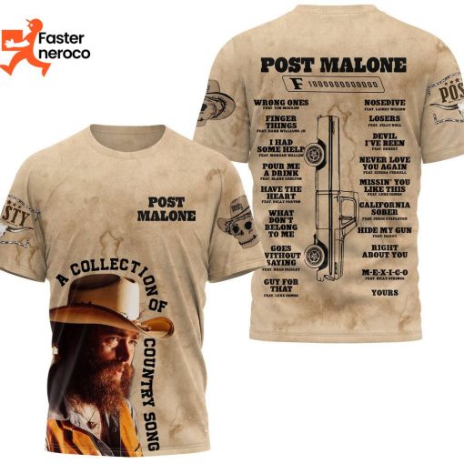 Post Malone – A Collection Of Country Songs 3D T-Shirt