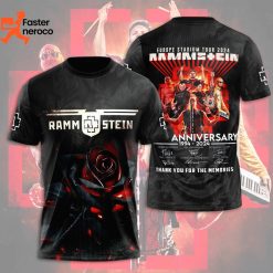 Rammstein Europe Stadium Tour 2024 – 30 Anniversary 1994-2024 Signature Thank You For The Memories 3D T-Shirt