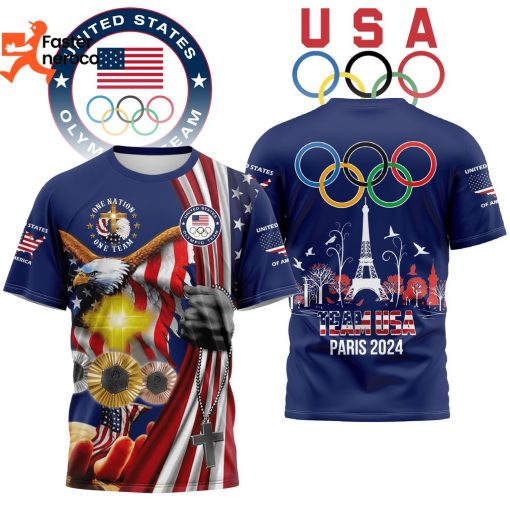 Team USA Olympic 2024 One Nation One Team Design 3D T-Shirt