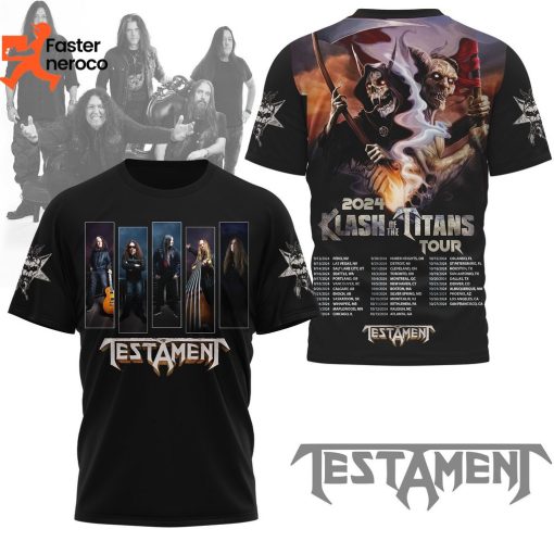 Testament 2024 Klash Of The Titans Tour Design 3D T-Shirt