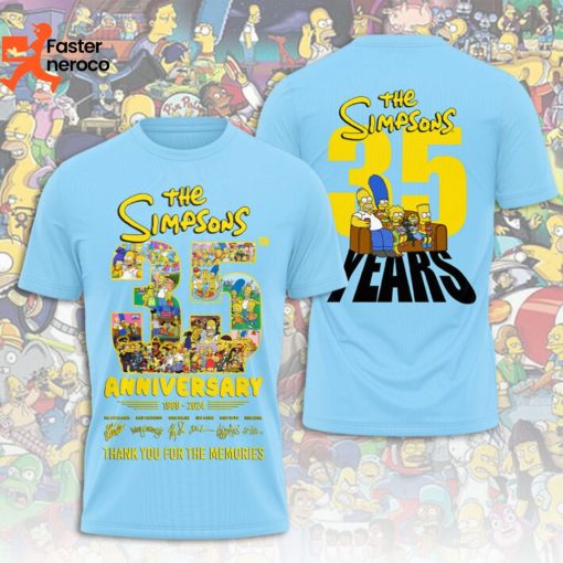 The Simpsons 35 Anniversary 1989-2024 Signature Design 3D T-Shirt