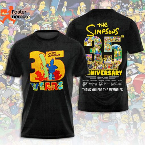 The Simpsons 35 Years 1989-2024 Signature Design 3D T-Shirt