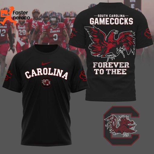 South Carolina Gamecocks Forever To Thee Design 3D T-Shirt – Black